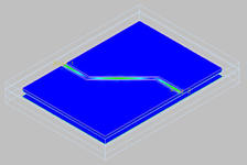 Co-planar waveguide EM-simulator 3D-view.