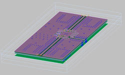 RF-PCB EM-simulaattori 3D-mallitus.