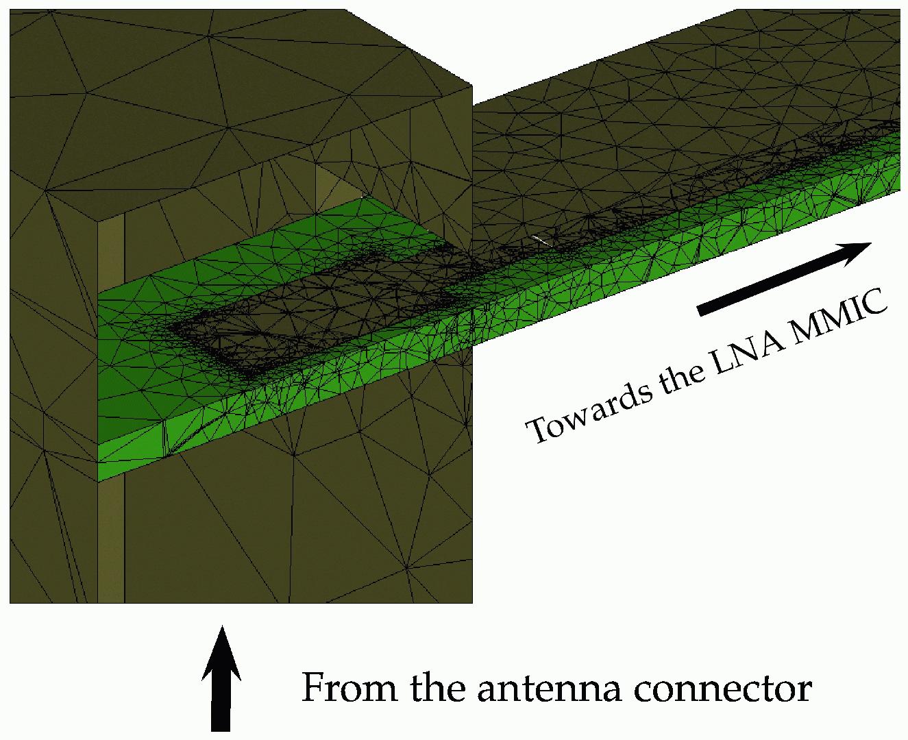 MMIC LNA waveguide input